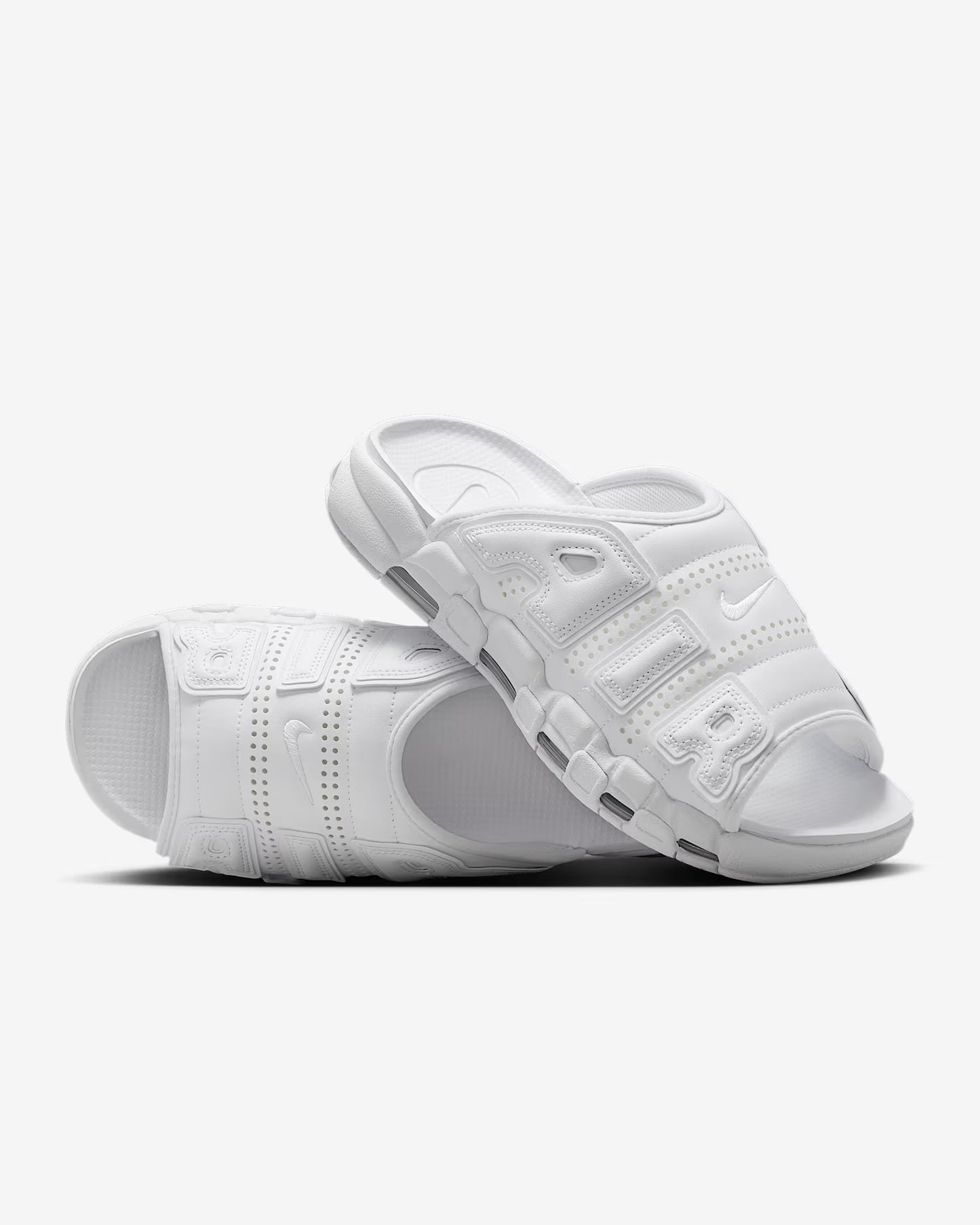 Nike Air More Uptempo Slides “Triple White”