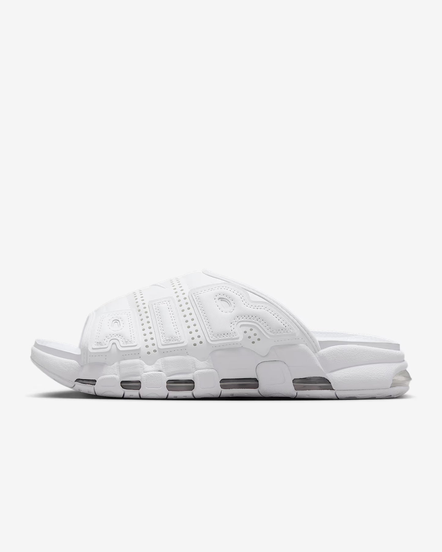 Nike Air More Uptempo Slides “Triple White”
