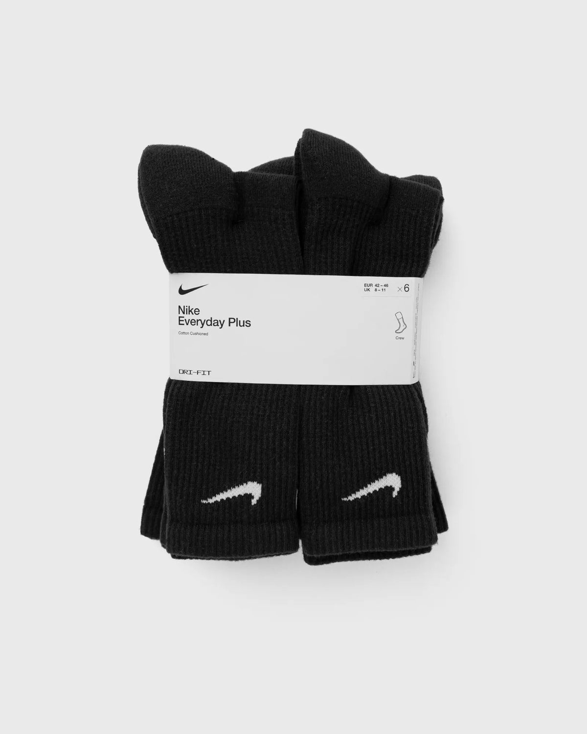Nike DriFit Everyday Plus Training Crew Socks “Black” 6-Pack