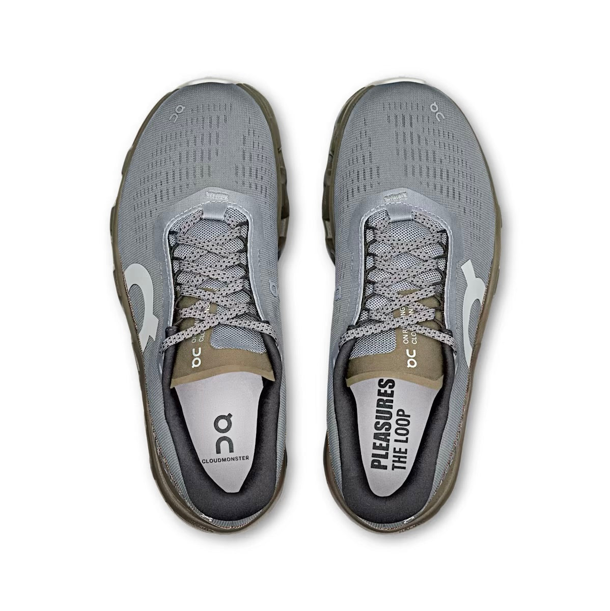 On Running x PLEASURES x The Loop Cloudmonster 2 “Mist Olives”