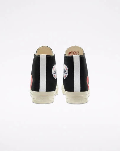 Converse x Comme des Garçons PLAY Chuck 70 “Black/High Risk Red”