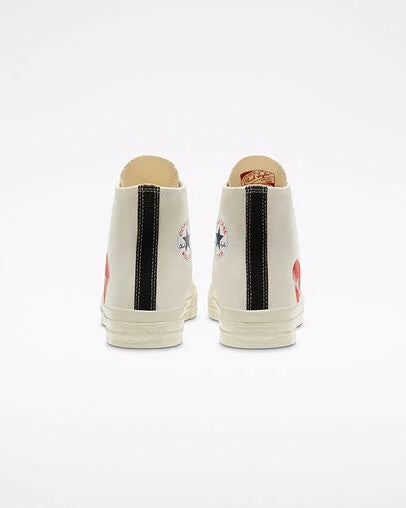 Converse x Comme des Garçons PLAY Chuck 70 “Milky White/High Risk Red”