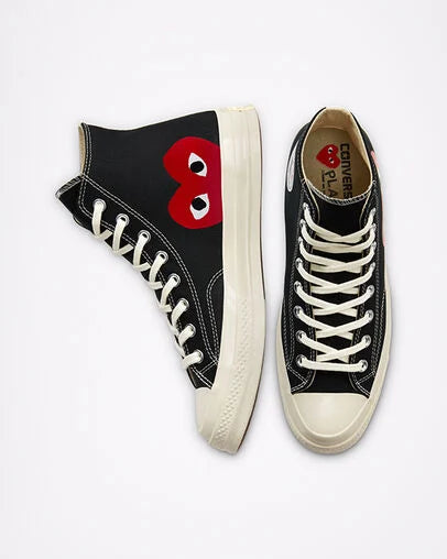 Converse x Comme des Garçons PLAY Chuck 70 “Black/High Risk Red”