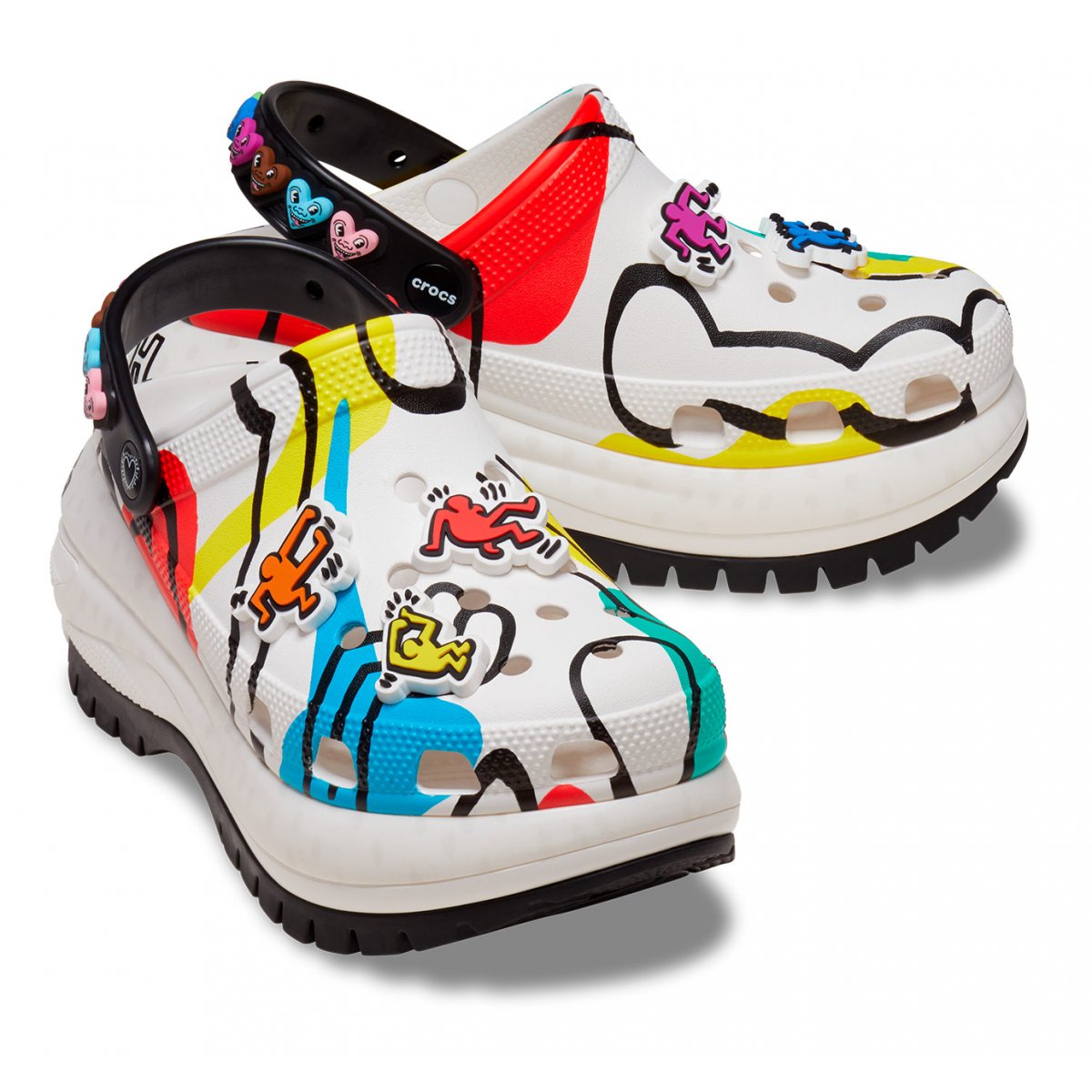 Crocs x Haring Mega Crush Clogs “White/Black”