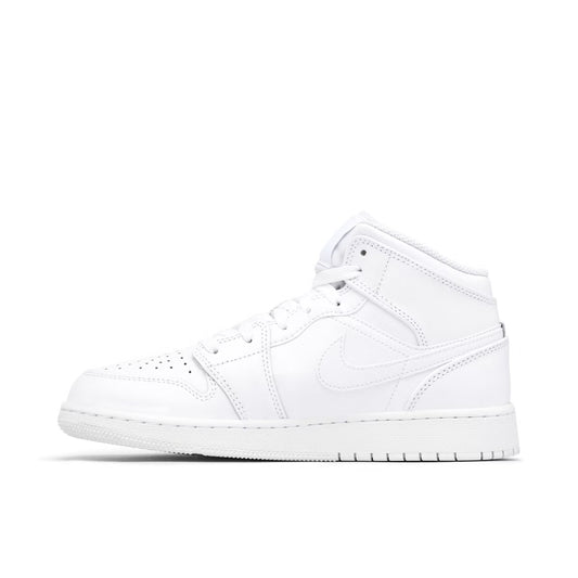 Jordan 1 Mid “Triple White” Kids